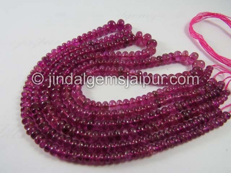 Rubellite Smooth Roundelle Shape Beads